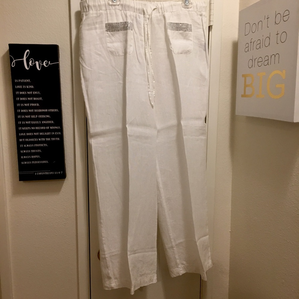 Linen fancy pants